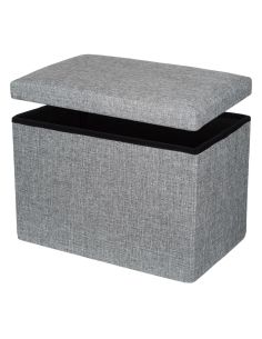 Сива табуретка ракла 45x30x30 см от здрав MDF и текстил