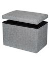 Сива табуретка ракла 45x30x30 см от здрав MDF и текстил