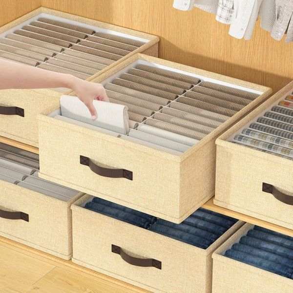 Голяма сгъваема кутия за чорапи и бельо с 16 клетки