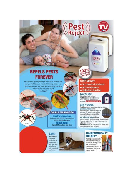 Ултразвуков унищожител за насекоми и гризачи  Pest reject