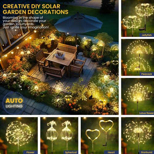 Декоративно соларно осветление за градина с ефект на разпръснати светлини