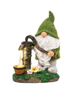 Соларна декорация за декоративни кътове Гном с помпа 30 см 2