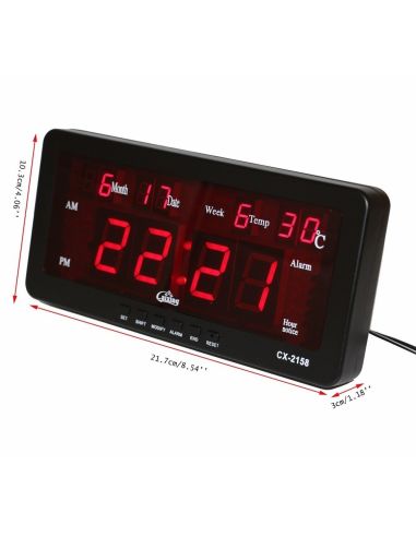 LED електронен часовник CX-2158, свети в червено