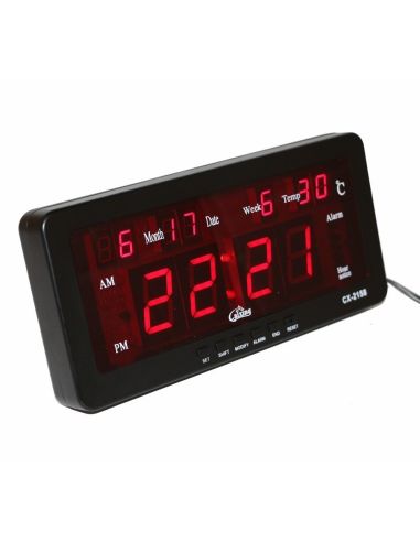 LED електронен часовник CX-2158, свети в червено