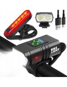 Велосипеден фар с двоен CREE XM L T6 LED диод и червен заден стоп
