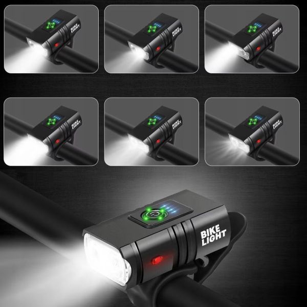 Велосипеден фар с двоен CREE XM L T6 LED диод и червен заден стоп