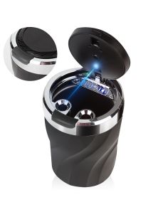 Елегантен черен пепелник за кола с бързо Push отваряне и LED диод 2