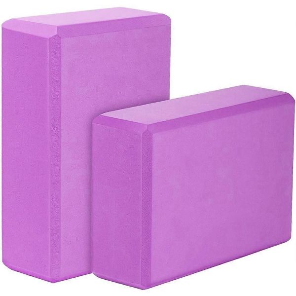 Опорно лилаво блокче за йога и гимнастика 23x15x7.5 см от EVA пяна