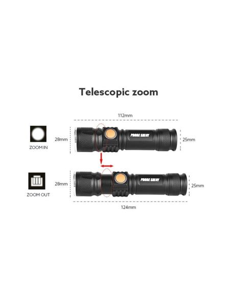 Акумулаторен LED фенер с 3 режима на работа, USB захранване