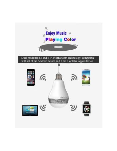 Цветна Bluetooth Smart LED Крушка с Високоговорител