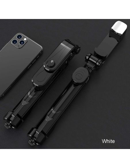Компактен bluetooth, телескопичен селфи стик и трипод 2 в 1, с LED осветление