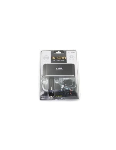 Разклонител за запалка с 3 гнезда и USB, 12V-24V, Твърдо рамо