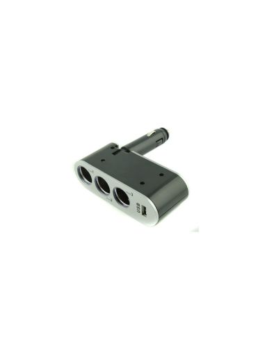 Разклонител за запалка с 3 гнезда и USB, 12V-24V, Твърдо рамо