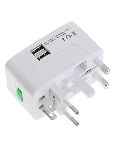 Универсален адаптер-преходник с 2 USB зарядни
