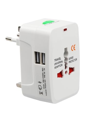 Универсален адаптер-преходник с 2 USB зарядни