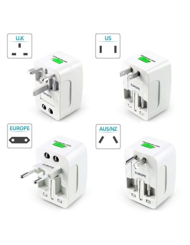 Универсален адаптер-преходник с 2 USB зарядни