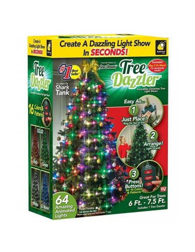 Коледни лампички тип завеса за елха Tree Dazzler - 64 бр.