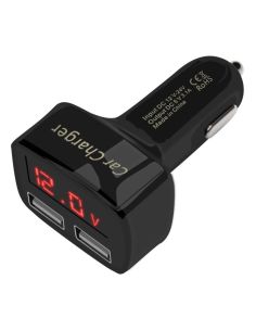 4 в 1 Зарядно за кола с 2 usb 3.1A Волтметър, Амперметър