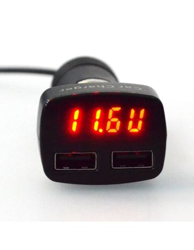 4 в 1 Зарядно за кола с 2 usb 3.1A Волтметър, Амперметър