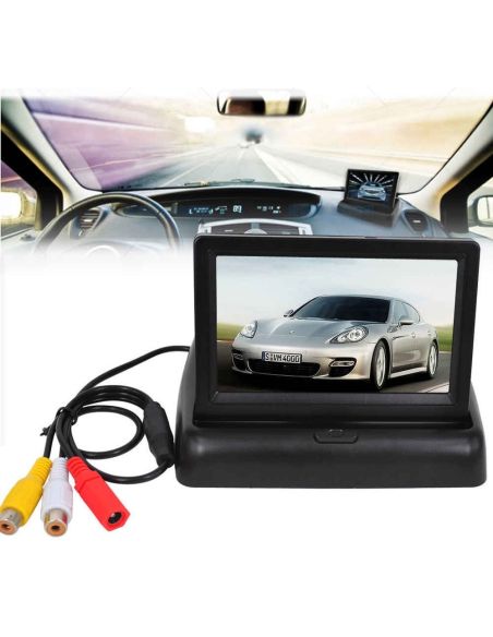 Сгъваем монитор за кола с 4.3 инча дисплей, лесен за монтиране и подходящ за всякакви превозни средства