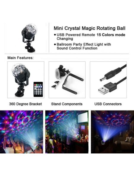 LED парти лампа проектор с дистанционно 9W