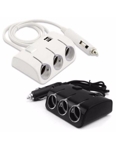 Разклонител за запалка в автомобил с 3 куплунга и 2 бр. USB