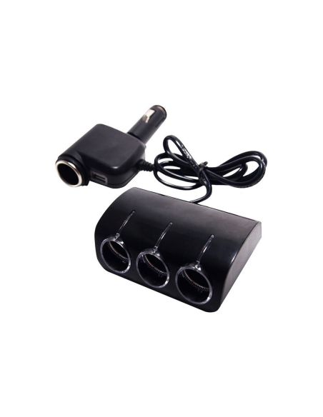 Практичен разклонител за кола с 4 гнезда за запалка и USB вход