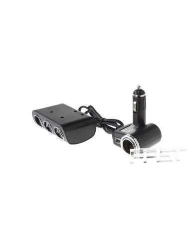 Практичен разклонител за кола с 4 гнезда за запалка и USB вход