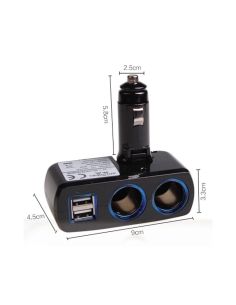 Разклонител на запалка, 2 гнезда за запалка и 2 броя USB за зареждане 2