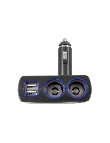 Разклонител на запалка, 2 гнезда за запалка и 2 броя USB за зареждане