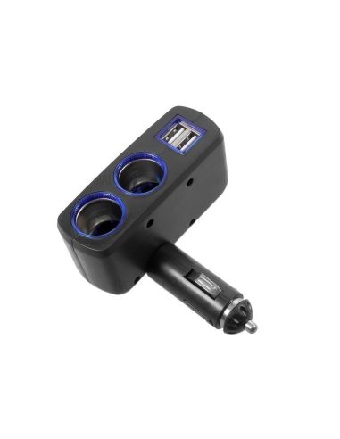 Разклонител на запалка, 2 гнезда за запалка и 2 броя USB за зареждане