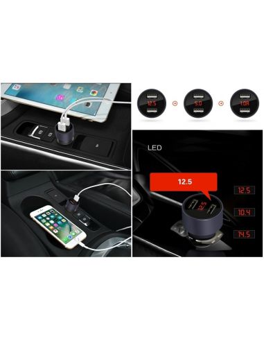 ВОЛТМЕТЪР ЗА АВТОМОБИЛ 3В1 С ДИГИТАЛЕН ДИСПЛЕЙ И USB ЗАРЯДНО