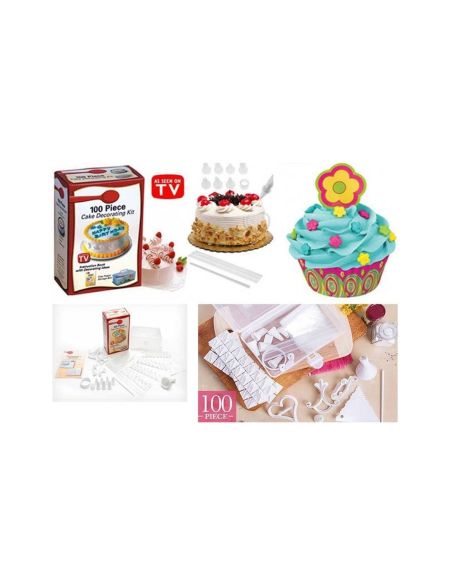 КОМПЛЕКТ ЗА ДЕКОРАЦИЯ НА СЛАДКИШИ 100 ЧАСТИ CAKE DECORATING KIT